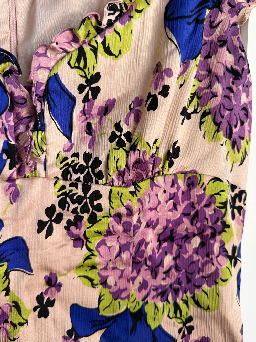 Nanette Lepore Pink Floral Ruffle Sleeve Silk Blouse - Picture 5 of 15